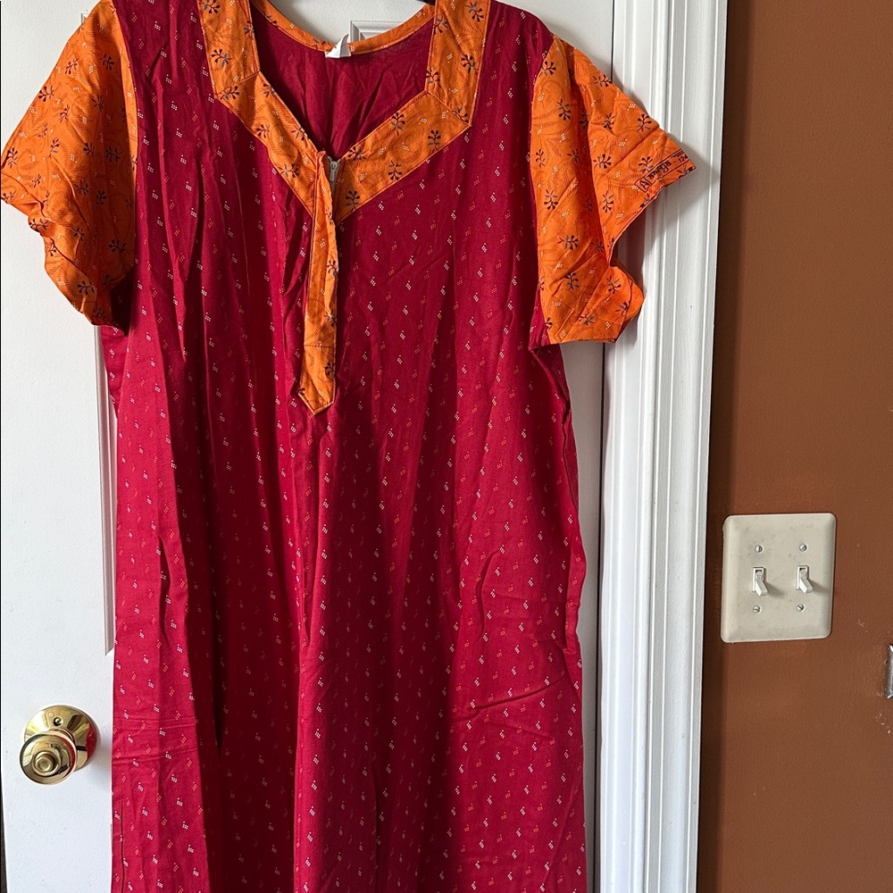 NEW Red and Orange Floral Night Dress